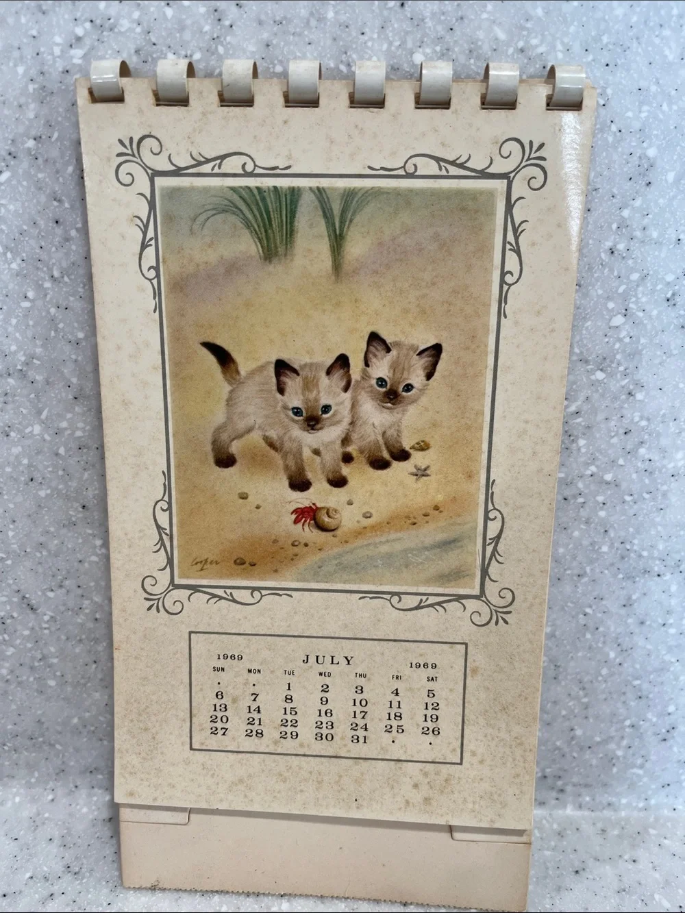 Vtg 1969 Marjorie M. Cooper Kitten Kalendar MCM Calendar by Gibson HTF **READ**